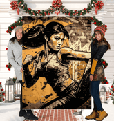 Soft Sherpa Blanket with Train for the Impossible Design